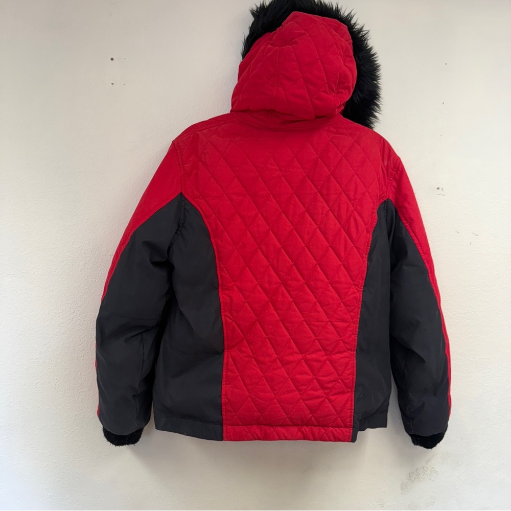 Harley Davidson, puffer warm down jacket with removable hood, women’s size L - Picture 3 of 15